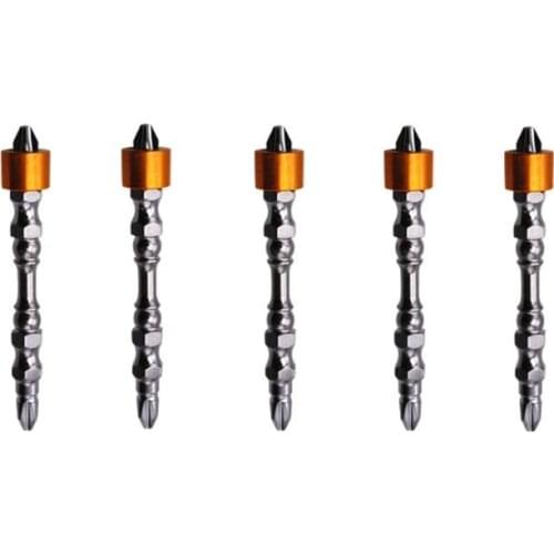 5 Pcs PH2 Hardness 65mm Double Cross Head Magnetic Electric Screwdriver Bit Phillips Screw Driver With Ring