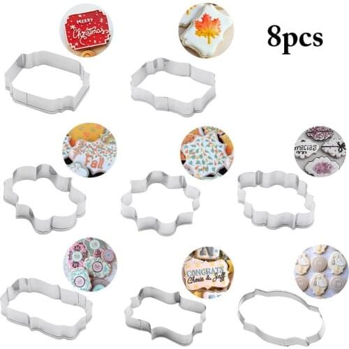 Kapmore 8Pcs/Set Stainless Steel Cookie Cutter Mold Set Assorted Cake Cutter Biscuit Cutter Set DIY Baking Tools Accessories