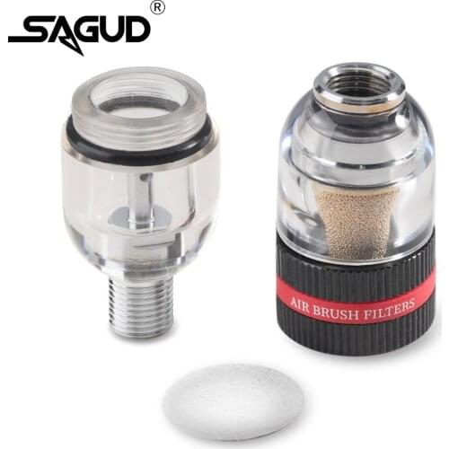 Sagud Airbrush in-Line Mini Air Filter Moisture Trap Oil-Water Separator with 1/8" Threads for Airbrushes and Hoses Connection