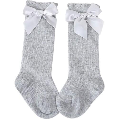 ARLONEET Baby Boys Girls Big Bow Knee High Long Soft Cotton Lace Baby Socks floor socks Anti-Slip Baby Step Socks CO29