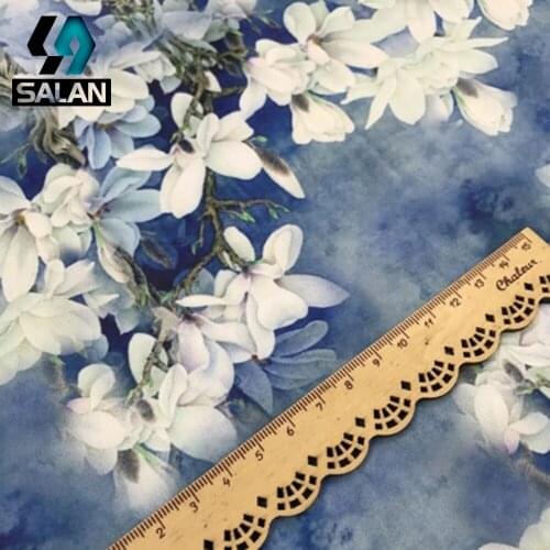 White jade flower high - grade imitation silk fabric quality imitation Xiangyun yarn dress cheongsam handmade luggage fabrics