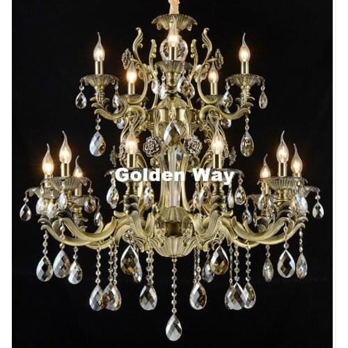 Free Shipping Bronze Color Alloy Lustres Hotsell European Chandelier Crystal Vintage Crystal Chandelier E14 AC LED Chandelier