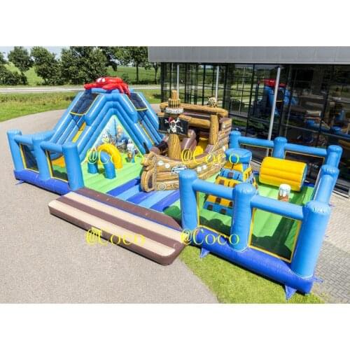Free ship to sea port!15x10m giant pirate theme inflatable jumping bouncer, commerical inflatable bouncer slide combo