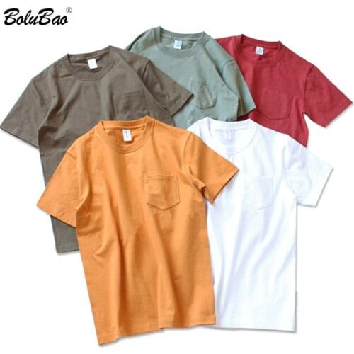 BOLUBAO Brand Men Solid Color 100% Cotton T Shirt Mens Hip Hop Skateboard T Shirt Male Fashion Simple T-Shirts Top