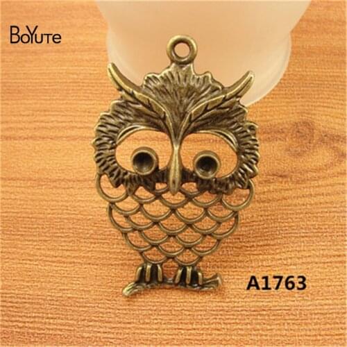 BoYuTe (20 Pieces/Lot) 58*28MM Charms Owl Antique Bronze Plated Alloy Pendant Findings Accessories Diy Vintage Choker Necklace