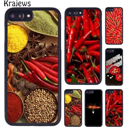 Krajews Red Pepper Pattern TPU Phone Case For iPhone 5 6S 7 8 Plus 11 12 Pro X XR XS Max Samsung Galaxy S5 S6 S7 S8 S9 S10 PLUS