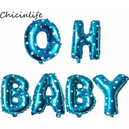 Chicinlife Oh Baby Balloons Gold Confetti Balloon Baby Shower Decoration Oh Baby Cupcake Topper Boy Girl Birthday Party Favor