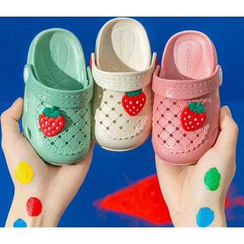 Childrens Slippers Summer Pinkycolor cute Beach Shoes For Boys Girls Waterproof Antiskid Bathroom Kids Slippers Soft Baby Shoe
