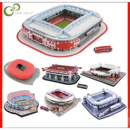Classic Jigsaw DIY 3D Puzzle World Football Stadium European Soccer Playground Assembled Building Model Children Puzzle Toys ZXH