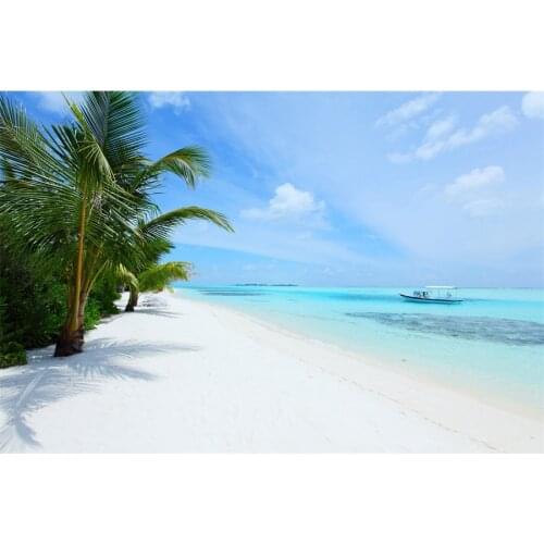 Tropical Sea Beach Plam Trees Photography Backgrounds Summer Holiday Baby Child Photographic Backdrops For Home Photo Studio