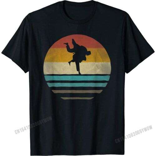 Retro Vintage Sunset Jiu Jitsu Silhouette Cute Funny Gift T-Shirt Printing Men Tshirts Cute Cotton Tops Shirts Design