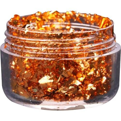 Imitation Gold Foil Fragment Rose Gold Nail Glitter for DIY Nails Sticker Art Nail Decorations Multi Color Gold Leaf Flakes