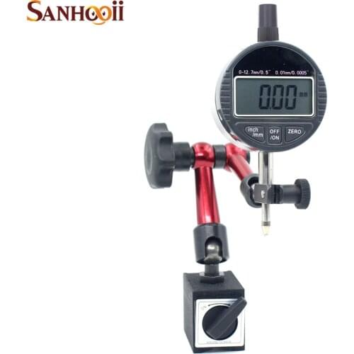 SANHOOII 0.01mm/0.0005'' Dial Indicators & Metal Magnetic Holder Measurement Instruments Gauge Tools