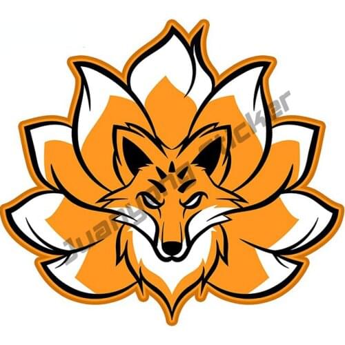 Kitsune Kawaii Fox Funny Car Stickers Cartoon Decal Scratch-Proof Sunscreen Refrigerator RV SUV Fine Decal Decor PVC13x12cm