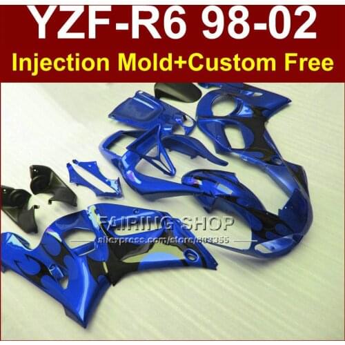 PYF8 OEM fairings for YAMAHA YZF R6 1998 1999 2000 2001 2002 glossy blue fairings kit YZF R6 98-02 body repair parts 7RVF