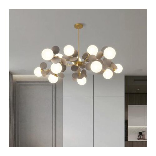 Nordic Branch Chandelier For Living Room/Bedroom Modern Glass Ball Hanging Light Fixture Decor Leaves Suspension