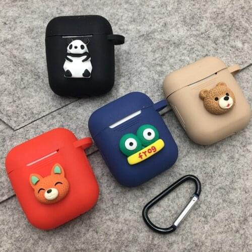Cute Animal Silicone Earphone Case for Apple Airpods 1 2 Wireless Bluetooth Soft Headphone Cover for Airpods Fall prevention
