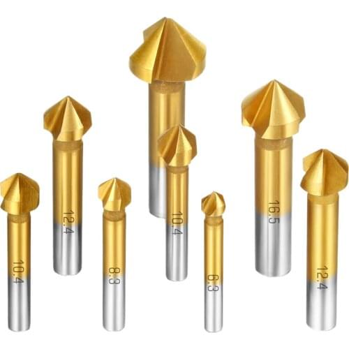 8 Pcs HSS Countersink Drill Bit Set 90 Degree Countersink Bits Titanium Chamfer Cutter Mill Drill Bits CNIM Hot