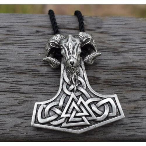 10pc New thor hammer Nodic Vikings Runes Pendant Necklace mjolnir Viking Valknut Original Amulet Necklace amulets SanLan