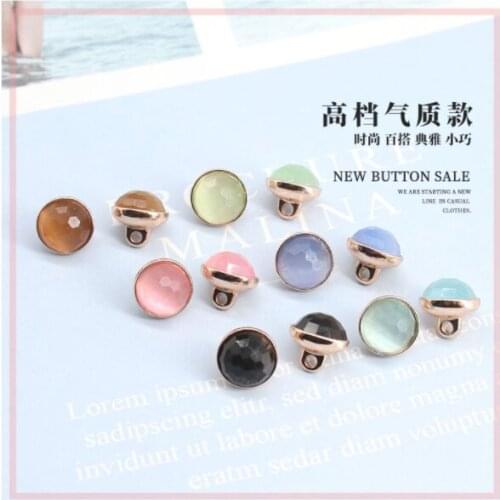 New Arrival Metal Cat Eyes Button High End Fashion Shirt Cardigan Button Free Shipping Neckline And Cuff buttons