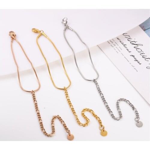 OUFEI Cuff Bracelets For Women Stainless Steel Bracelet and Necklace Jewelry Charms Metal Bracelet Fashion Jewelry Accessories