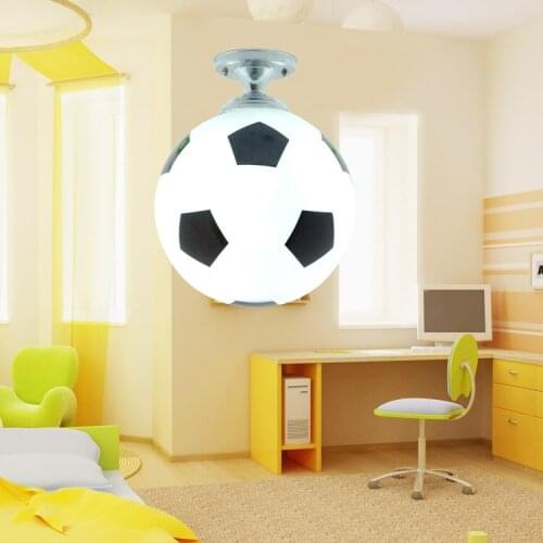 New Fashion Boys Room Football Ceiling Lamp Cute Cartoon Childrens Bedroom Ceiling Lights Baby Room Ceiling Lamps Fixtures