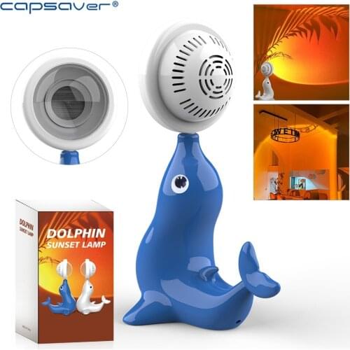 Capsaver Projection Lamp Photography Sunset Light Table Lamp Rotatable with USB Cable for Selfie Live Background Home Creative