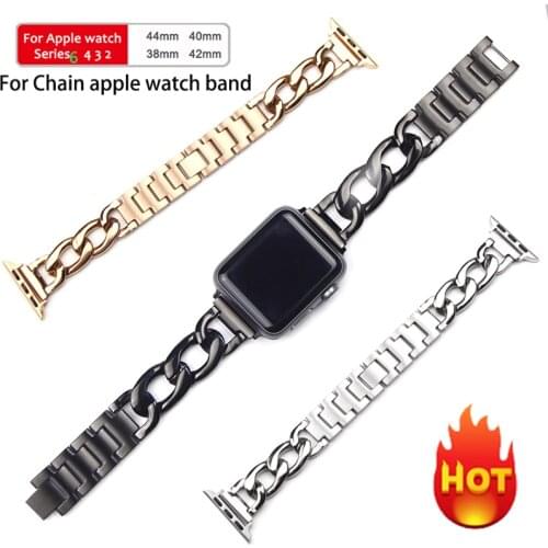 Strap Band for Chain Apple Watch 6 SE 5 4 40mm 44mm Watchbands Stainless Steel Bracelet for Iwatch Series 6 5 4 3 38mm 42mm Box
