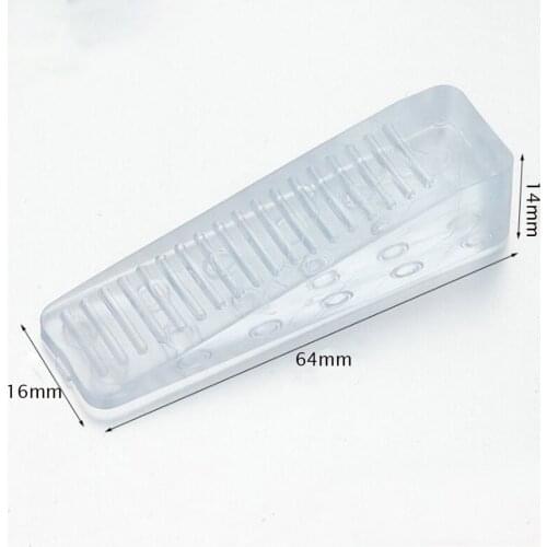 4PCS /package 64*18*14mm Plastic Rubber Door Stop Stopper Block Keil Door Stopper Clear White Door Stopper Home Office Use