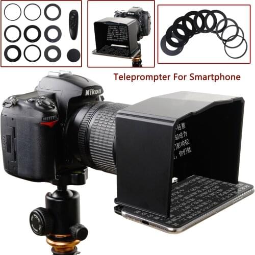 Smartphone Teleprompter for iPhone X XS XR 7 8 Huawei P30 PRO Samsung Phone for Sony Canon Nikon DSLR Camera Teleprompter