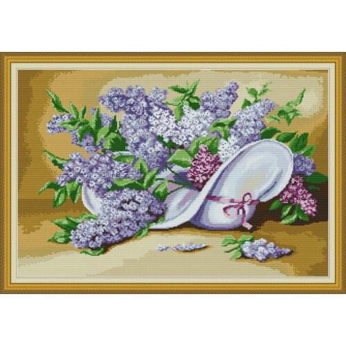 Everlasting love Lilac Chinese cross stitch kits Ecological cotton clear stampted printed 11 14CT DIY gift Christmas decorations