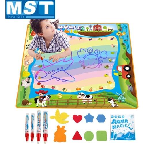 Magic Water Mat Carpet Coloring Painting Set With Pen Cartoon Water Drawing Book Board Animal Educational Toys For Kids