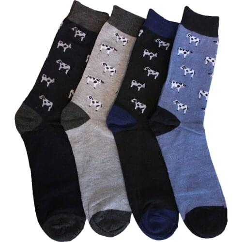 Funny Taurus Cows Men Socks Fun Calves Cow Animal Cute Him Man Pack Pattern Soft Crew Chic Style Urban Trendy