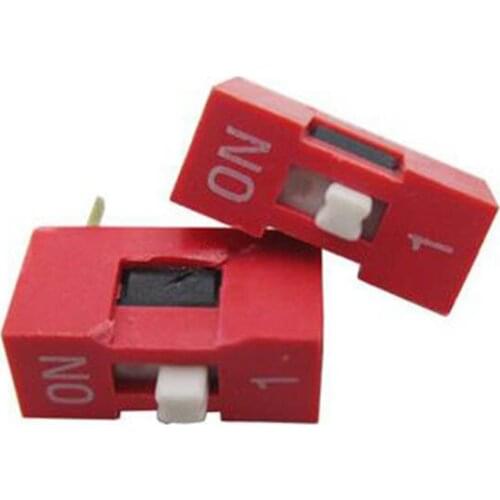 10pcs 2.54mm dial switch 2 pins switch red gold plated switch on-off switch for hifi equipment