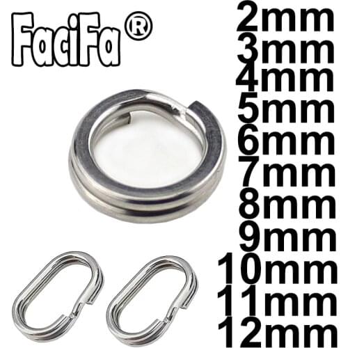 100 or 50 pcs Stainless Steel Split Ring Heavy Duty Fishing Double Ring Connector Fishing Accessories For Fishing Hook Snap Lure