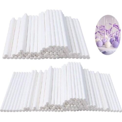 100pcs 4 Inch Paper Lollipop Sticks DIY Crafts Cake Pop Sticks Sucker Sticks Treat Sticks for Chocolate Candy Decoration Cookies