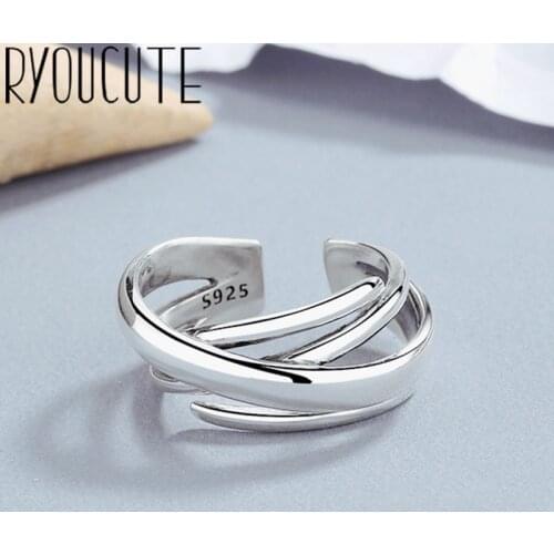 Bohemian Ethnic Silver Color Irregular Line Chain Ring for Women Bridal Wedding Vintage Open Finger Rings Christmas Gifts