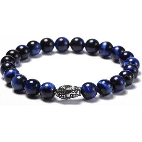 Blue tiger eye stone Bead Tibetan Buddha Bracelet chakra Diffuser Bracelets Men Jewelry gift Wholesales 50pcs/lot+free shipping