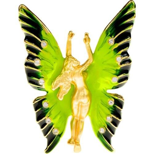 CINDY XIANG New Gold Metal Beautiful Butterfly Angel Girl Brooches For Women Vintage Fashion Design Animal Brooch Pins Jewelry