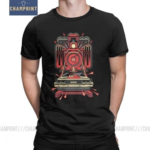 Back To The Future Mens T Shirts Time Machine Travel 80s Movies Delorean Hipster Tees Short Sleeve T-Shirt Cotton Original