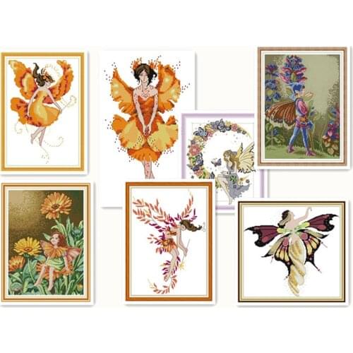 Everlasting Love Butterfly Fairy Chinese Cross Stitch Kits Ecological Cotton Stamped Printed 11 DIY Christmas Wedding Decoration