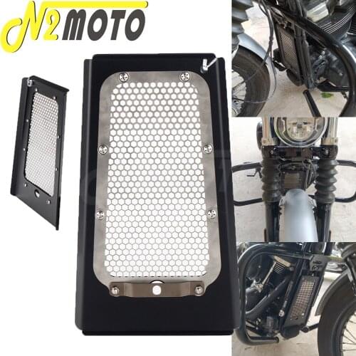 1PC Black Motorcycle Radiator Grille Guard Protective Cover Honeycomb CNC For Harley Sport Glide Low Rider Duluxe Breakout