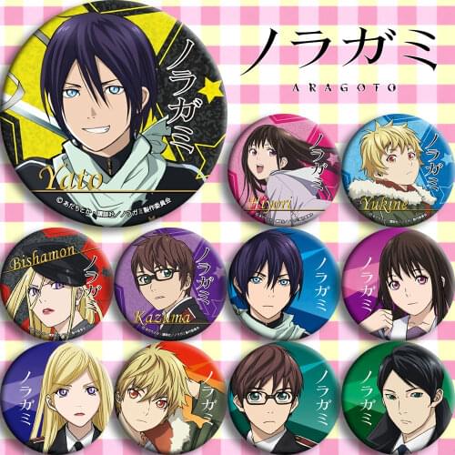 Japan Anime Noragami YATO Iki Hiyori Nora Cosplay Bedge Cartoon Collection Badge For Backpack Bags Button Brooch Pin Unisex Gift