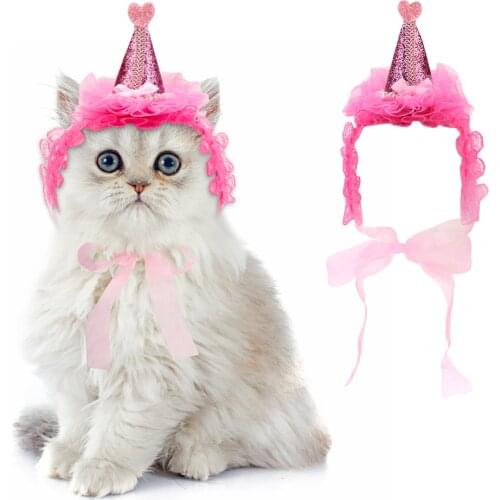 1pc Pet Hat Creative Lovely Lace Heart Pet Headband Pet Costume Hat For Cats Puppies Party Dress Up Pet Supplies 3 Styles