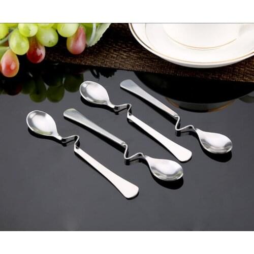 100 Pcs Creative Special Modelling Tea Coffee Spoons Chinese Stainless Steel Suspensible Long Handled Spoons Kitchen Tool