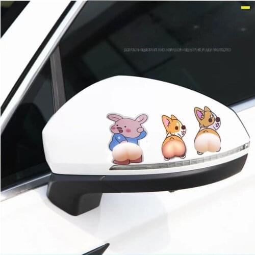 2Pc Silicone Buttocks Bumper Sticker Car Door Side Rearview Mirror Bumper Anti-collision Whole Body Car Stickers Car Accessories