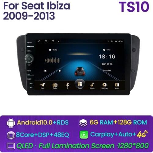 4G LTE Android 10 For Seat Ibiza 2009 - 2013 Car Radio Multimedia Video Player Navigation GPS RDS Built-in Carplay Android Auto