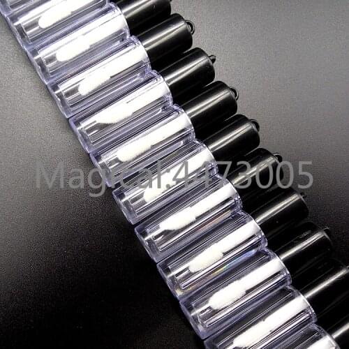 50/100/200pcs 0.8ML Empty Mini DIY Cosmetic Liquid Lipstick Sample Tube,Plastic Small Lip Gloss Refillable Bottle with Black Lid