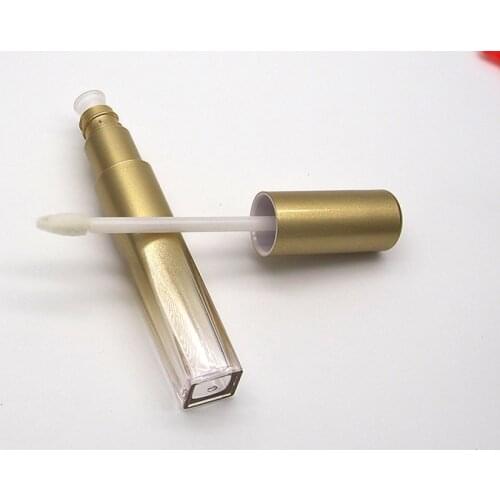50pcs 8ml Frosted Gradient Gold Plastic lip gloss Tube Bottle Travel Accessories Make Up Cosmetic Packaging Containers