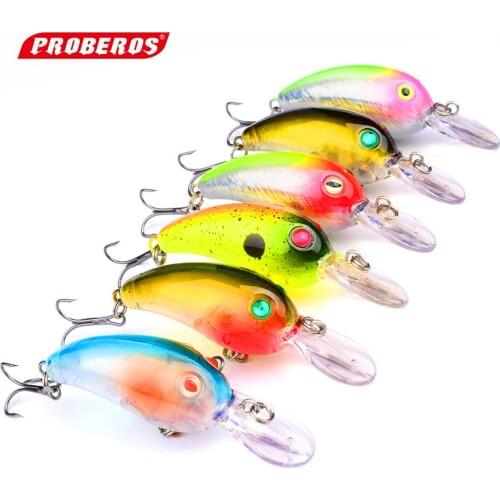 6Pcs 7.8cm/10g Carp Fishing Lure Fishing Tackle 6 Colors Minnow Crank Crankbait Fly Fishing Bait Swimbaits Hook